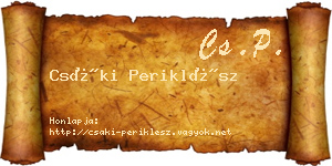 Csáki Periklész névjegykártya
